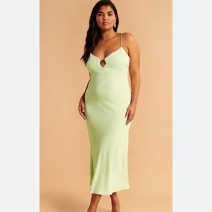 NWT Abercrombie & Fitch Keyhole Slip Dress - Lime Green - Size SP